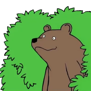 🌳 bear, animal, cartoon, nature, wildlife telegram sticker