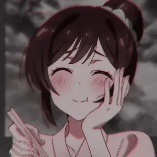 ⛓ Anime, Ragazza, Mangiare, Carino, Chibi, Kawaii telegram sticker