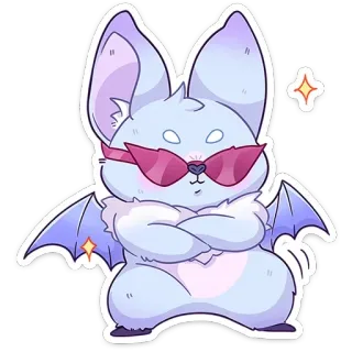😎 Fledermaus, Cartoon, Aufkleber, Tier, Süß, Sonnenbrille whatsapp sticker