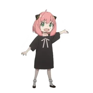 🙂 Anya Forger Spy x Family anime, spy x family, anya forger, imut, kartun, perempuan, karakter whatsapp sticker