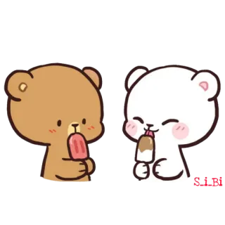 😋 orsi, gelato, carino, dolce, cartoni animati, animali telegram sticker