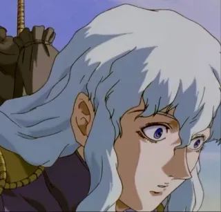 😳 Griffith Berserk anime, manga, berserk, griffith, white hair, male telegram sticker