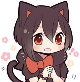 😃 Anime, Mangá, Gato, Kawaii, Fofo, Desenho animado whatsapp sticker