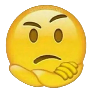 🤨 Эмодзи, Мысли, Размышления, Вопрос, Смущенный, Сомнение whatsapp sticker