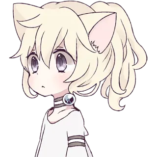 😶 Anime, Cartoon, Niedlich, Mädchen, Katzenohren, Chibi telegram sticker