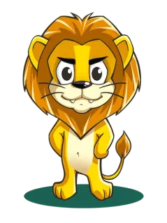 😜 лев, животное, мультфильм, милый, смешной, стикер telegram sticker