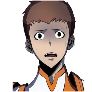 😢 anime, assustado, suando, masculino, preocupado telegram sticker