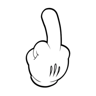 💩 dedo corazón, dibujos animados, mano, gesto, ofensivo whatsapp sticker