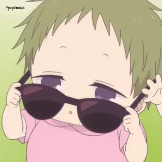 😎 *prospikamkie* Anime, Kreskówka, Okulary przeciwsłoneczne, Słodkie, Dziecko telegram sticker
