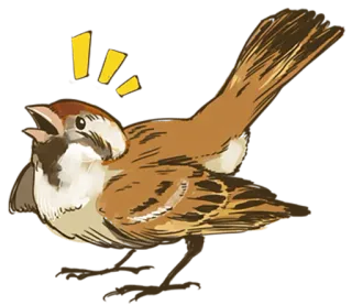 ❗️ птица, воробей, животное, милый, мультфильм whatsapp sticker
