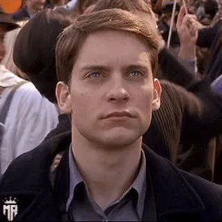 🕷 Peter Parker Spider-Man tobey maguire, peter parker, película, hombre, serio telegram sticker