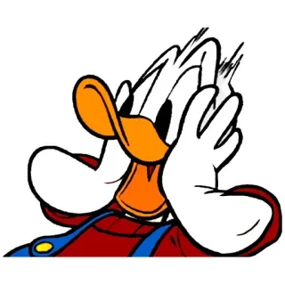 😱 Donald Duck Paperino, Disney, cartone animato, personaggio, divertente, papero, preoccupato whatsapp sticker