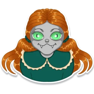 🙂 wampir, stworzenie, potwór, kreskówka, halloween, postać, ilustracja telegram sticker