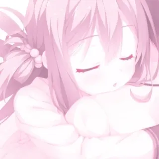 😴 Anime, Dziewczyna, Kawaii, Słodkie, Różowy, Manga telegram sticker