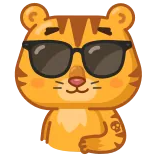 😉 老虎, 动物, 太阳镜, 卡通, 贴纸, 酷, 猫 telegram sticker