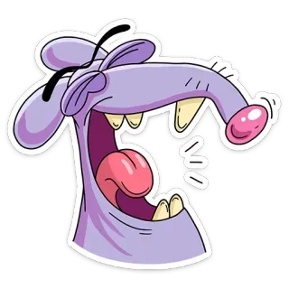 😂 Dessin animé, Violet, Rire, Monstre, Expression, Drôle, Idiot telegram sticker