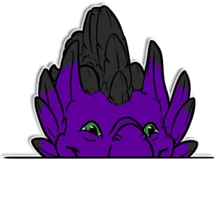 👀 dragon, violet, dessin animé, qui regarde, créature, fantaisie whatsapp sticker