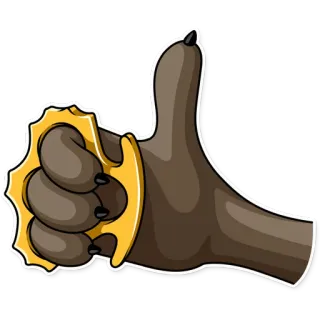 👍 zwierzę, ręka, kastet, broń, zaciśnięta pięść telegram sticker