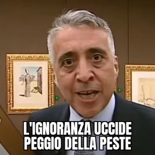 😵 L'IGNORANZA UCCIDE PEGGIO DELLA PESTE невежество, чума, убивает, итальянский, мем, культура telegram sticker