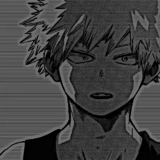 ⬛ Bakugo My Hero Academia 动漫, 漫画, 角色, 生气, 英雄, 爆豪 telegram sticker
