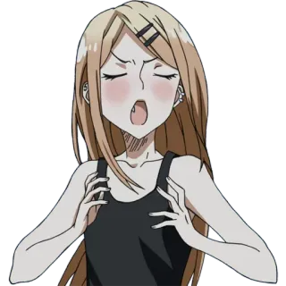 😲 Anime, Wanita, Kartun, Ekspresi, Karakter, Ilustrasi telegram sticker