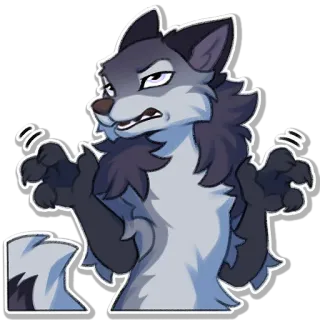 😕 wolf, furry, cartoon, animal telegram sticker
