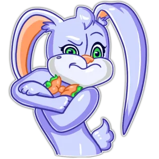 😠 кролик, мультфильм, зайчик, животное, милый, персонаж telegram sticker