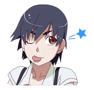 😜 애니메이션, 소녀, 만화, 모노가타리 telegram sticker