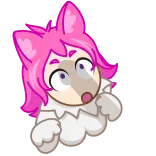 😮 ピンク, 漫画, 犬, 狼, 動物, 可愛い telegram sticker