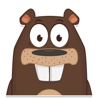 😟 bever, cartoon, dier, knaagdier, schattig, sticker telegram sticker