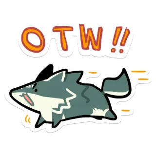🏃‍♀️ OTW!! shark, on the way, otw, cute, cartoon, animal telegram sticker
