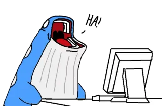 😆 ミーム, コンピューター, クジラ, アニメ, 叫び telegram sticker