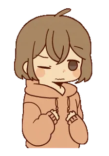 😣 anime, desenho animado, moletom com capuz, fofo, personagem, kawaii telegram sticker