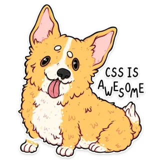 😬 CSS IS AWESOME corgi, anjing, imut, css, keren telegram sticker