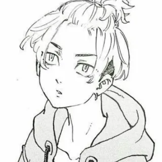 💞 Anime, Manga, Chico, Retrato, Boceto, Dibujo telegram sticker