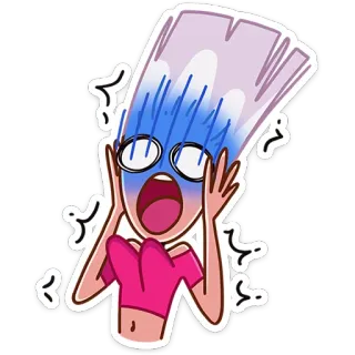 😱 мультфильм, испуганный, в шоке, выражение лица, встревоженный, тревожный whatsapp sticker