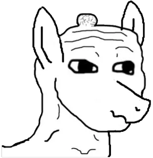 😦 Wojak dog, wojak, meme, animal, sad telegram sticker