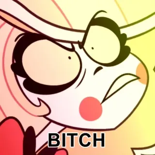 🌟 BITCH 만화, 불쾌한, 화난, 모욕 telegram sticker