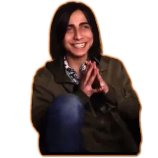👏 person, lächelnd, jacke, sitzend, schauspieler telegram sticker