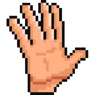 😊 рука, пиксель арт, жест telegram sticker