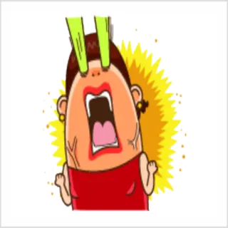 😤 Alien, Strahl, Schrei, Frau, Cartoon, Lustig, Schock telegram sticker