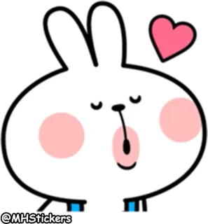 😘 @MHStickers การ์ตูน, กระต่าย, น่ารัก, หัวใจ, สัตว์, สติกเกอร์ telegram sticker