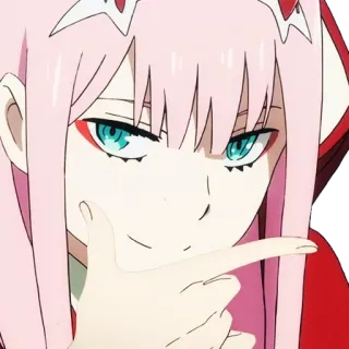 🤔 Zero Two Darling in the Franxx Anime, Zero Two, Darling in the Franxx, Charakter, Kawaii, Süß telegram sticker