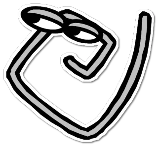 🖇 мультфильм, линия, глаза, персонаж telegram sticker