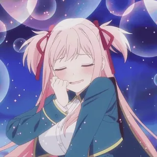 😍 アニメ, 女の子, 可愛い, ピンク髪 whatsapp sticker