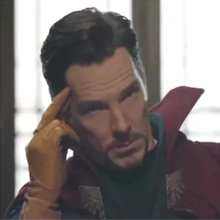 🤔 Doctor Strange doctor strange, marvel, benedict cumberbatch, hechicero, pensando, mcu telegram sticker