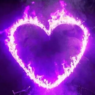 💜 Herz, Liebe, Flamme, Feuer, brennend, lila, Leidenschaft telegram sticker