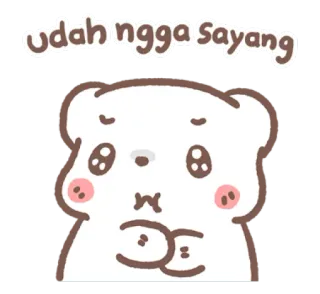 😏 udah ngga sayang ours, triste, mignon, animal, dessin animé, autocollant telegram sticker