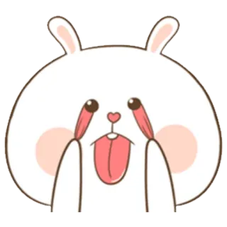 😜 conejo, lindo, dibujos animados, animal, gracioso, divertido whatsapp sticker