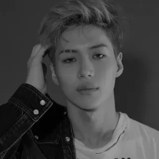 ®️ homme, portrait, personne, noir et blanc, K-pop, chanteur, idole whatsapp sticker